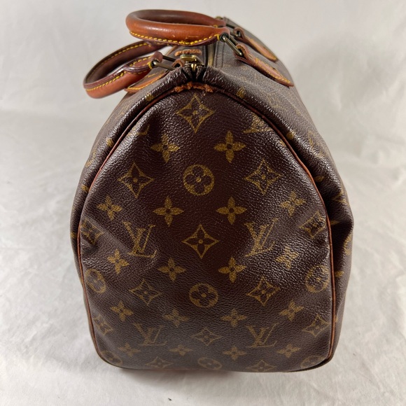 Distressed LOUIS VUITTON Great 80s Vintage Monogram Speedy 35 Satchel Bag - Picture 3 of 17